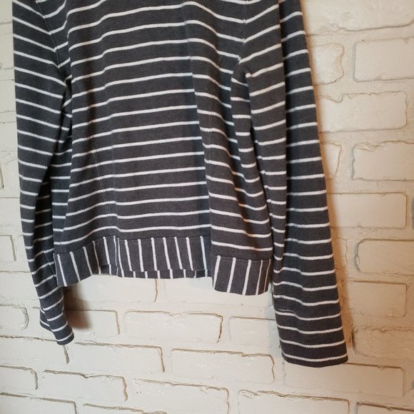 LOFT Ann Taylor Striped Snap Button Jacket Blazer - Picture 13 of 16